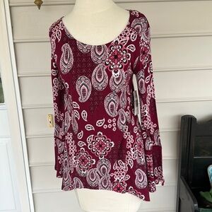 New Directions women’s paisley design tunic top size PS